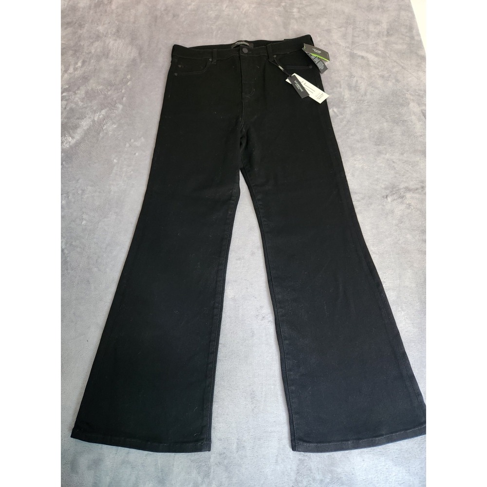 New LIVERPOOL Womens ECO LUCY HI-RISE BOOTCUT BLACK JEANS 14/32 Petite Boot-Cut